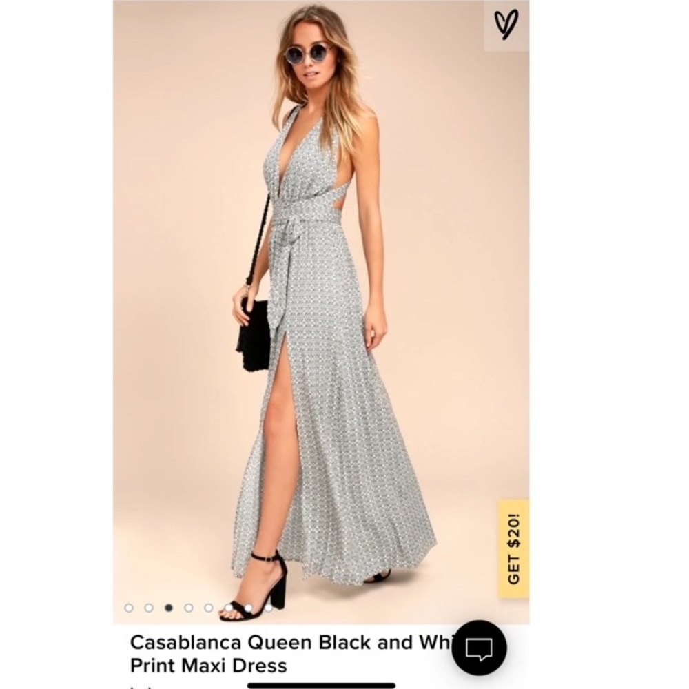 Casablanca Queen Black and White Print Maxi Dress
